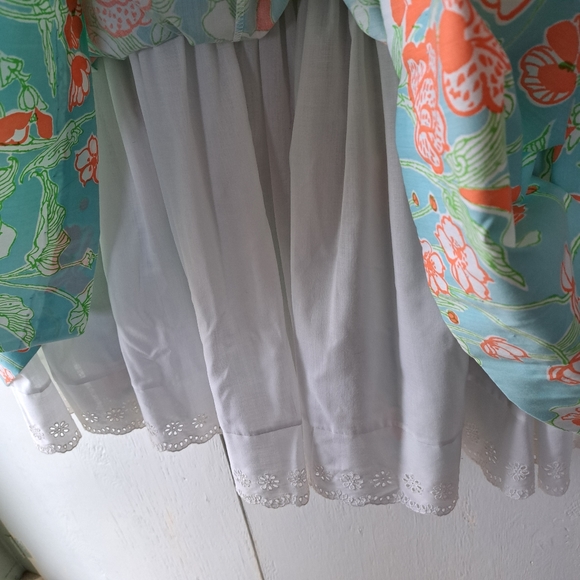 Vintage 60s The Lilly Lilly Pulitzer Floral  Eyelet Tiered Maxi Skirt SZ 8 - Picture 11 of 12